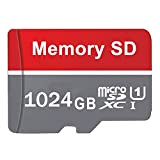 Topjey Carte Mémoire 1024Go Carte SD Carte Micro SD Haute Vitesse Imperméable SD Card pour Dash Cam,Smartphone, Tablette