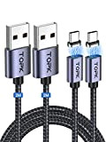 TOPK Lot de 2 câbles de charge magnétiques USB C de 2 m 3 A - Câble magnétique USB de ...