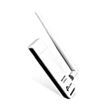 TP-Link TL-WN722N Adaptateur USB Wi-Fi à Gain Elevé 150 Mbps Antenne Détachable 4dBi Noir/Blanc, compatible avec Win 10/8.1/8/7/XP, Mac OS ...