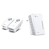 TP-Link TL-WPA8631P Powerline (Max. 600 Mbit/s Powerline, Max. 300 Mbit/s Wi-FI 2,4 GHz, Plug and Play) Blanc & TL-WPA4220 CPL ...