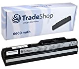 Trade-Shop Batterie d'ordinateur Portable 6600 mAh Remplace BTY-S11 BTY-S12 BTYS11 BTYS12 pour LG X110 X-110 MSI Wind U90 U100 u-90 U-100 100 Medion Akoya 1210 Mini E1210 E-1210 MyBook M11 Freedom