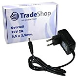 Trade-Shop Bloc d'alimentation universel 12 V 2 A 5,5 x 2,5 mm 1,2 m pour Netgear GS105e GS105ge GS108e GS116e ...