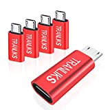 TRANLIKS Adaptateur Micro USB vers USB C, (Lot de 5) Adaptateur USB Type C Femelle vers Micro USB Male Connecteur ...