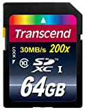 Transcend 64 Go Carte mémoire SDXC Classe 10 TS64GSDXC10