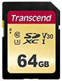 Transcend Carte Mémoire SDXC 500S 64 Go - UHS-I Classe 3 - MLC NAND - pour vidéo 4K Ultra HD ...