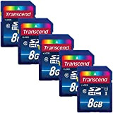 Transcend TS8GSDU1 Lot de 5 cartes mémoire SDHC Classe 10 UHS-I 8 Go