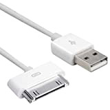 TRIXES Câble de charge de synchronisation de données USB 30 broches blanc, 2 mètres, câble de charge iPhone/iPad, câble de ...