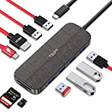 TSUPY Hub USB C 10 en 1 Conception de Tissu Adaptateur USB C vers USB C HDMI 4K 6 USB ...