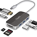 TSUPY Hub USB C 7 en 1 Conception de Tissu Adaptateur USB C vers USB C HDMI 4K 3 USB ...