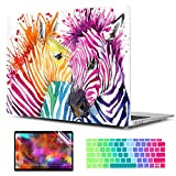 TwoL Aquarelle Zebra Coque en plastique dur et revêtement du clavier pour le nouveau MacBook Air 13 pouces 2018 version ...
