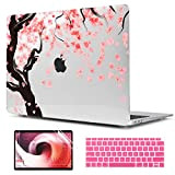 TwoL Cherry Blossoms Imprimé Coque Rigide Et Protecteur D'écran Peau Clavier pour Nouveau MacBook Air 13 A1932 Sortie 2018 Avec ...