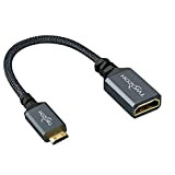 Twozoh Câble Mini HDMI vers HDMI Adaptateur, Mini HDMI Mâle vers HDMI Femelle Support 3D 4K 1080p (20CM)