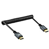 Twozoh Câble Spiralé HDMI vers HDMI, HDMI Mâle vers HDMI Mâle Spiralé, Câble HDMI vers HDMI torsadé compatible 4K UHD, ...