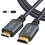 Twozoh Court Câble Mini HDMI vers HDMI Court 0,3M, Nylon tressé 4K Câble Mini HDMI C vers Full HDMI A, ...