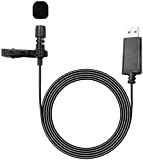 U-M Microphone USB, Micro-Cravate, Câble Audio Portable, Câble Audio pour Ordinateur, Microphone de conférence Portable Durable Processed