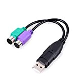 UCEC USB Mâle A Vers PS/2 Femelle Câble Adaptateur Convertisseur, pour Souris et Clavier avec Interface PS2