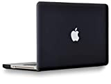 UESWILL Soft Touch Coque rigide pour MacBook Pro 15" avec CD-ROM (modèle A1286) + chiffon de nettoyage en microfibre Noir