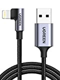UGREEN 2M Câble Lightning USB Coudé 90 Degrés en Nylon Tressé Compatible avec iPhone 14 Plus Pro Max 13 12 ...