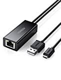 UGREEN Adaptateur Réseau Micro USB vers RJ45 Ethernet Compatible avec Chromecast Google Home Micro USB TV Stick USB Câble Alimentation ...