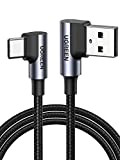 UGREEN Câble USB C Coudé 90 Degrés Charge Rapide 3A Nylon Tressé Compatible avec Galaxy S21 S20 S10 S9 S8 ...