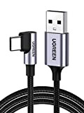 UGREEN Câble USB C Coudé 90 Degrés Charge Rapide Câble Chargeur USB C 3A Nylon Tressé Compatible avec Galaxy S21 ...