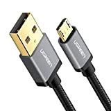 UGREEN Câble USB Micro USB Charge Rapide 18W 3A et QC 3.0 2.0 AFC FCP Nylon Tressé, Noir (2M)