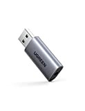 UGREEN Carte Son Externe Adaptateur USB Audio vers 3,5 mm Jack Compatible avec PC Ordinateur Portable Casque Gamer Enceinte Microphone ...