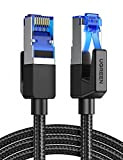 UGREEN Cat 8 Câble Ethernet Réseau RJ45 Super Débit 40Gbps 2000MHz Nylon Tressé Double Blindage Compatible avec Routeur Switch Modem ...