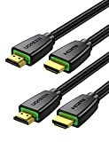 UGREEN Lot de 2 Câble HDMI 4K Ultra HD Cordon HDMI 2.0 Haute Vitesse par Ethernet en Nylon Tressé Supporte ...