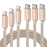 Ulinek Câble USB C vers lightning 1M+2M+3M, Chargeur Rapide iPhone MFi Certifié Câble Nylon Tressé,USB C Cordon Power Delivery Compatible ...