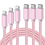 Ulinek Câble USB C vers lightning 1M+2M+3M, Chargeur Rapide iPhone MFi Certifié Câble Nylon Tressé,USB C Cordon Power Delivery Compatible ...