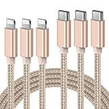 Ulinek Câble USB C vers Lightning 2M, Chargeur Rapide iPhone MFi Certifié Lot de 3 Câble Nylon Tressé,USB C Cordon ...