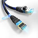 Ultra HDTV Câble réseau CAT 8.1-1 mètres, câble LAN 40 Gbps, câble patch Ethernet Gigabit RJ45, protection anti-torsion, gaine nylon ...