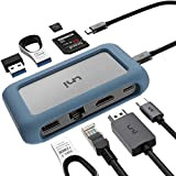 uni Hub USB C 8 en 1, Hub USB C PD 100W/4K HDMI/1000 Mbps avec Connecteur Amovible et Etui en ...