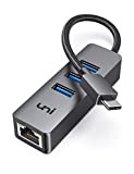 uni Hub USB C Ethernet, Adaptateur USB 3.0 avec Adaptateur Réseau RJ45 Gigabit Ethernet LAN, Compatible avec MacBook Pro/Air, iPad ...