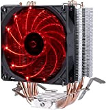 upHere CPU Cooler 4 Heatpipes Ventilateurs de Processeur 92 mm Ultra Silencieux Rouge C92R