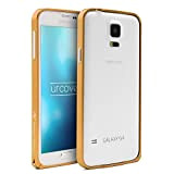Urcover Coque de Contour Bumper Galaxy S5, [Bumper Aluminium Click] Or- Fermeture Click Coque Pare-Chocs Housse de Protection