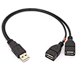 USB 2.0 1 vers 2 Y Splitter Adaptateur de câble, USB 2.0 Type A mâle vers Double USB 2.0 Femelle ...