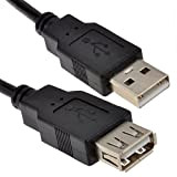 USB 2,0 24AWG Haute Vitesse d'extension Rallonge câble A Fiche Vers Femelle Noir 0,3 m 30 cm [0.3 mètre/0,3m]