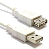 USB 2,0 Haute Vitesse câble d'extension Rallonge Cordon A Fiche vers Femelle Blanc 1 m [1 mètre/1m]