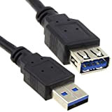 USB 3,0 24AWG Haute Vitesse d'extension Rallonge câble Type A Mâle vers Femelle Noir 0,5 m [0.5 mètre/0,5m]