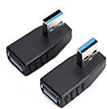 USB 3.0 Adaptateur 90 Degrés Mâle à Femelle Connecteur Connecteur Plug Angle Gauche et Angle Droit