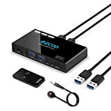USB 3.0 Switch 2 entrées 4 sorties USB 3.0 de partage IR Romte KVM Hub USB Commutateur pour souris, clavier, ...
