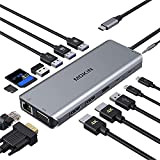 USB C Docking Station Dual HDMI, 14 in 1 USB C Adapter Type C Hub Double Moniteur Multiport Dual HDMI, ...