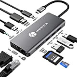 USB C Hub,11 en 1 USB C Hub MacBook Pro Adaptateur avec 4K HDMI, 1080P VGA, RJ45 Gigabit Ethernet, Lecteur ...