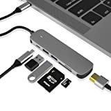 USB C HUB, Dongle Adaptateur USB C 6 en 1 avec Port USB 3.0, HDMI 4K, Port USB C/PD, Lecteur ...