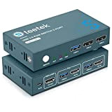 USB3.0 Switch HDMI KVM 2 Port,4K@60Hz,USB3.0,KVM Switch Brancher 2 PC Sur 1 Ecran,Commutateur HDMI,Button Switch,Ultra HD,Compatible with PC,PS4,DVD,Xbox HDTV,2 In ...