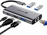 UtechSmart Hub USB C, Adaptateur 6 en 1 USB C vers HDMI avec Ethernet 1000 m, Port de Charge PD ...