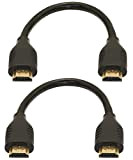 valonic Cable HDMI Court, 20 cm - 2-Pack - 4k, Arc, Ultra HD, Ethernet, High Speed - Noir, pour TV, ...