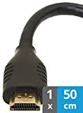 valonic cable HDMI court, 50 cm - 4k, ARC, Ultra HD, Ethernet, high Speed - noir, pour TV, Macbook, PC, ...